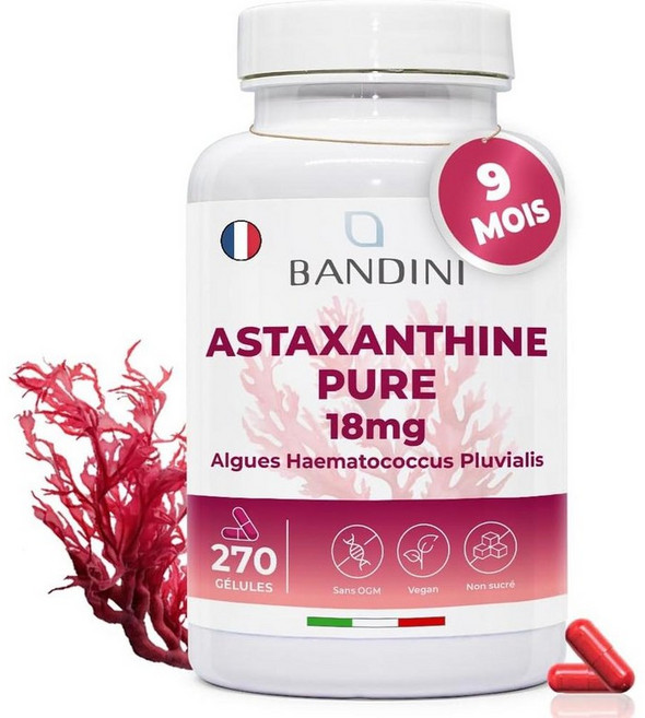 프랑스 반디니 Bandini Pure Astaxanthin 퓨어 아스타잔틴 18 mg 캡슐, 3개, 270정