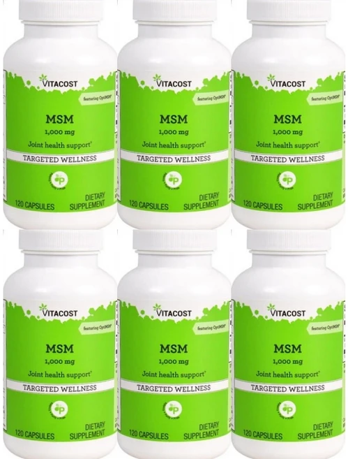 비타코스트 MSM 식이유황 1000mg, 6개, 120정 - 쿠팡