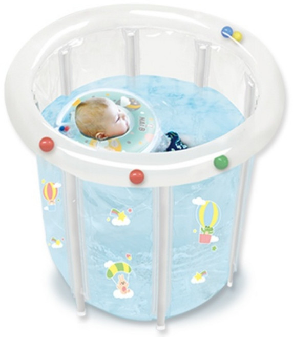 나이비 아기 유아 수영장 신생아 풀장 미니 물놀이 목튜브 세트, 스위밍풀+목튜브(민트), 1개