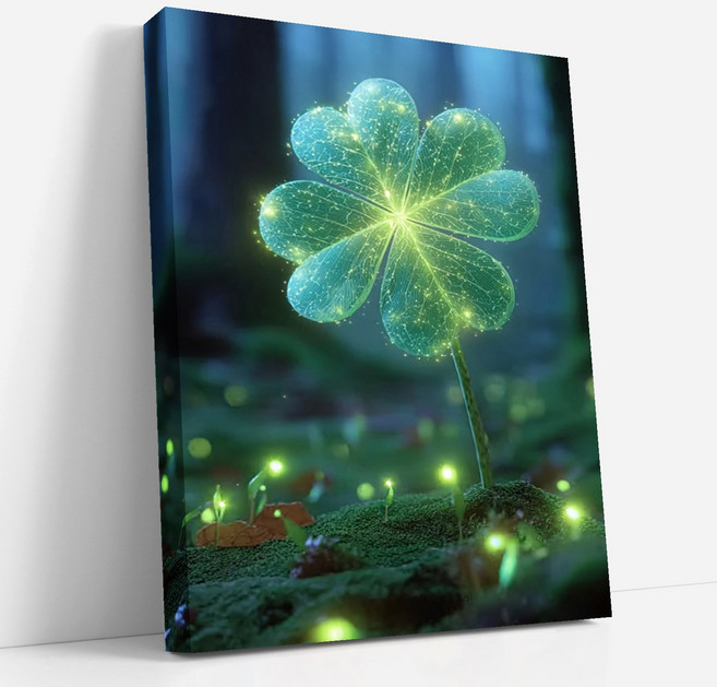 뉴타임즈 보석십자수 캔버스 40X50 다이아몬드 그림 3D 다이아몬드 자수를 붙이다 반짝반짝 가정 장식품 액자 포함 DIY 수공예 애호가 특별한 선물, 1세트, 네잎클로버 00206