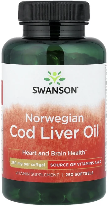 새해 첫좋은선물 Swanson 노르웨이산 대구 간유 350mg 소프트젤 250정 제대로 할인합니다, Swanson노르웨이산대구간유350mg소프트젤250정, 1개 - 쿠팡