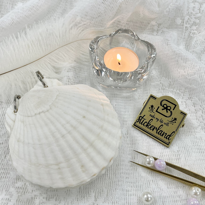 천연 조개 다이어리 미니 수첩 감성 빈티지 핸드메이드 노트, 1개, 화이트