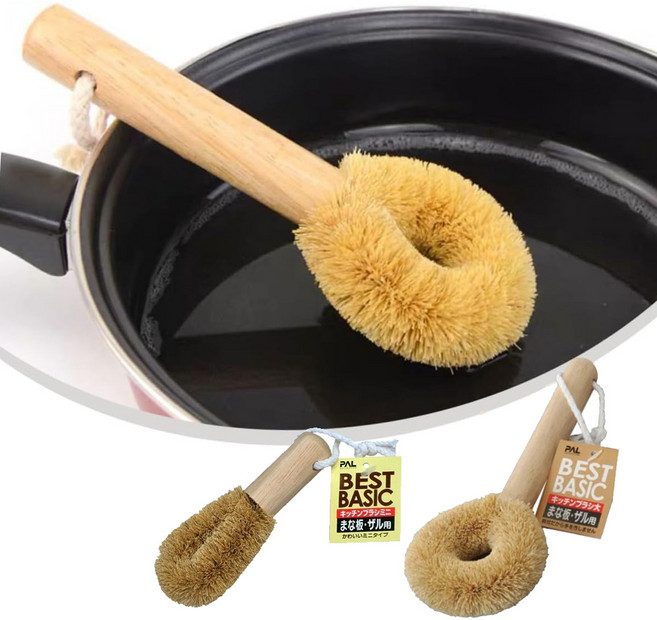 천연 야자모 키친 브러쉬 다용도솔 야채과일 세척솔 설거지솔, 2개, 대