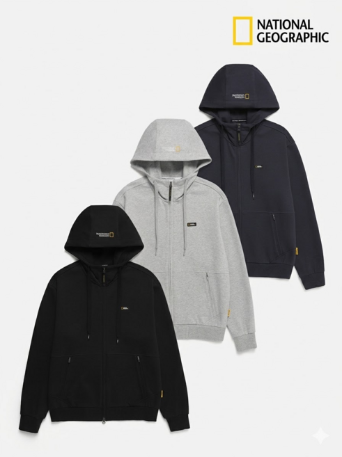 [매장정품] 내셔널지오그래픽 후드집업 데일리 아우터 캠퍼스 데이트룩 레귤러핏 2WAY 지퍼