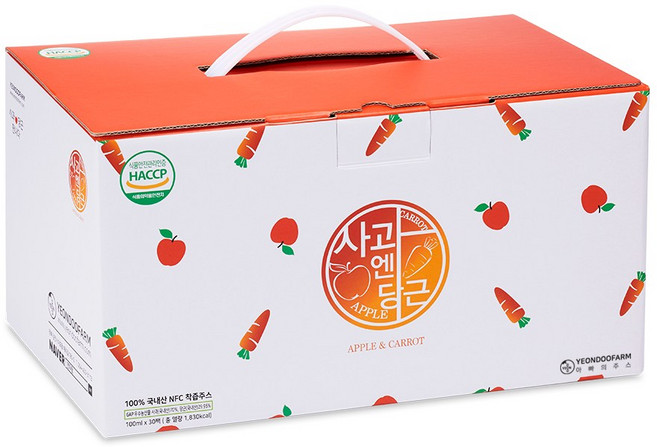 [연두팜] 찢어먹는 사과당근주스 100ml 30개입, 30개