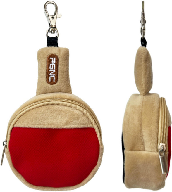 패기앤코 탁구라켓 모양 3구 탁구공케이스 탁구볼 파우치 탁구라켓 키링 db-005, 1개