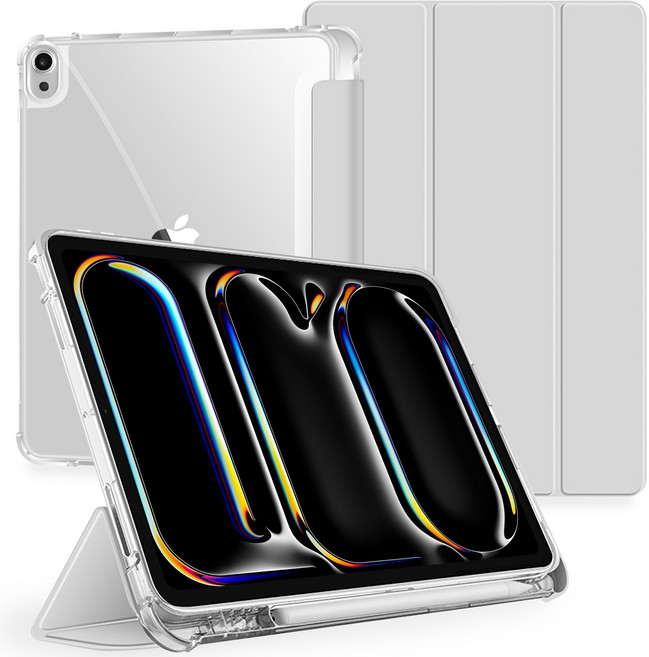 원더글라스 클리어 에어 쉴드 애플펜슬 수납 케이스, 라이트 그레이