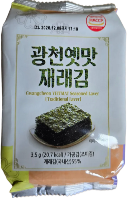 광천 옛맛 재래김, 10개, 56g