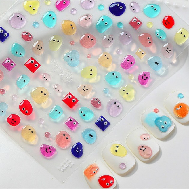 5D네일스키터 몬스터 슬라임 젤리스티커, 1개, 단품