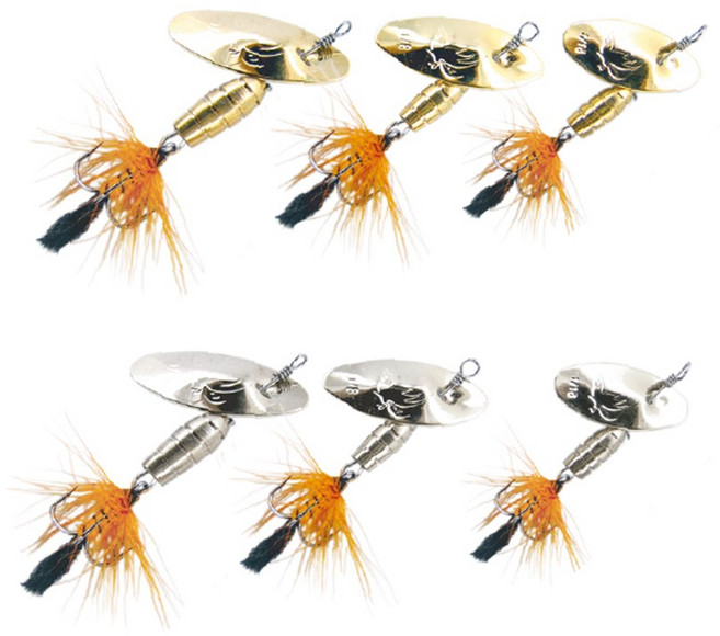 다미끼 골드 윙 스피너 플라이훅 1/16oz 4p 세트, GOLD, 1.8g, 1세트