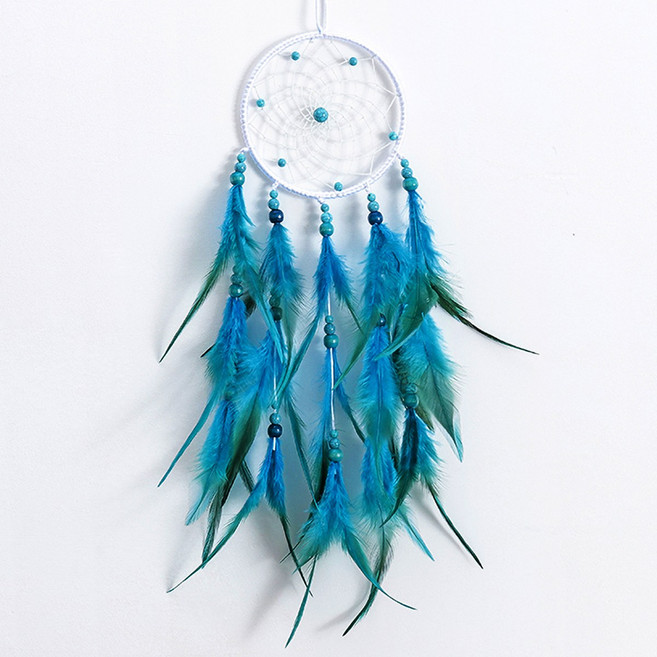 YRY 시크릿 가든 드림캐처 수제 다크블루 감성 드림캐처 블루 문 인테리어 장식, Blue, white
