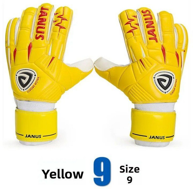 축구 골키퍼 장갑 GK 충격흡수 글러브, yellow 9호 튜브 핑거 핑거 가드 분리