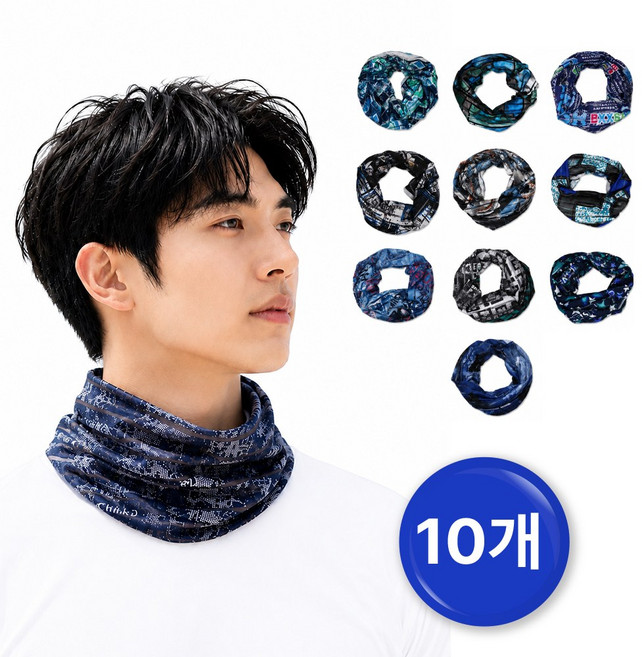 쿨 메쉬 멀티스카프 10P 여름 넥워머 목토시 버프 넥게이터 자외선차단 등산 낚시 골프 자전거