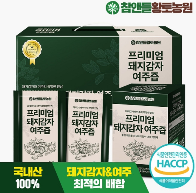 참앤들황토농원 프리미엄 돼지감자 여주즙 30p, 2.4L, 1개