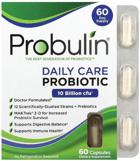 프로불린 유산균 데일리 케어 프로바이오틱 100억CFU Probiotic 캡슐 60정, 1개 - 쿠팡