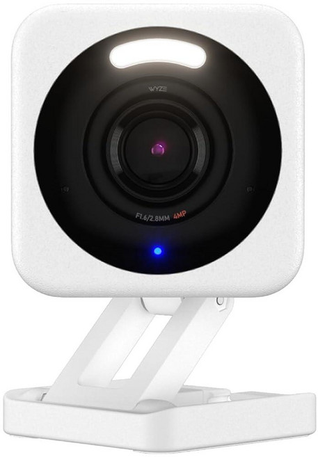 WYZE Cam v4 (최신 모델) 2.5K AI 보안 카메라 가정 보안용 실내/실외 카메라 아기 모니터 및 애완 동물 카메라 생생한 컬러 야간 시야 구독 필요 없음, 1팩, 화이트
