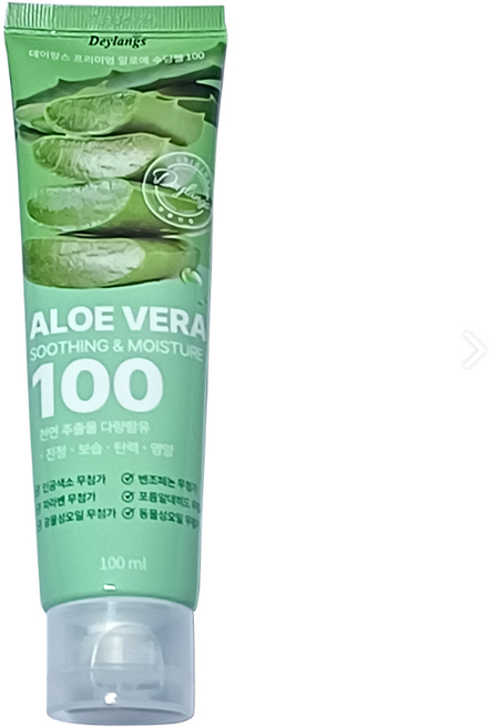 [서흥바이오팜] 데이랑스 프리미엄 알로에 수딩젤 100% 진정 보습 튜브, 100ml, 10개