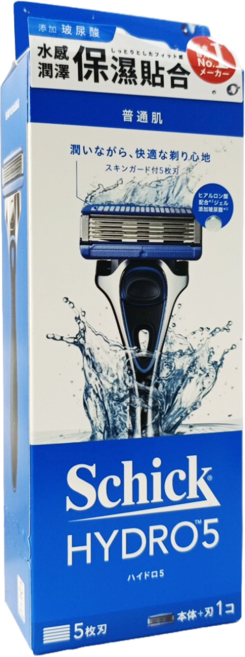 Schick 舒適牌 水次元5 刮鬍刀 刀把 + 刀片, 1入, 1組