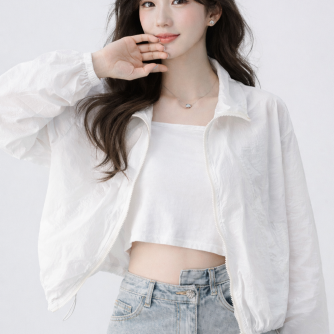 맹이들맘 초경량 세미크롭 바람막이