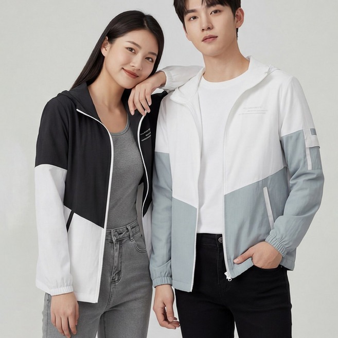 루크 2개 세트 남녀공용 데일리 바람막이 남성 여성 경량 점퍼 잠바 남자 러닝 윈드 자켓