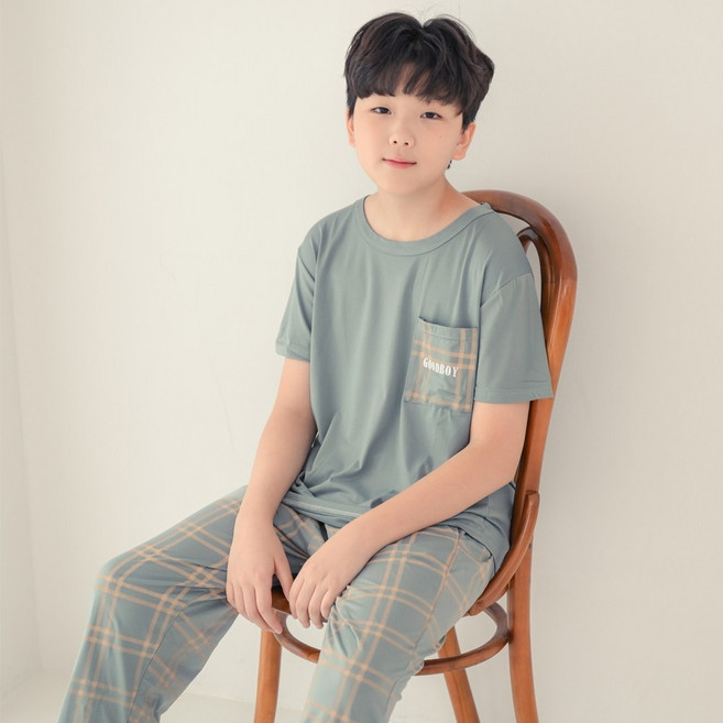 코코드림 주니어용 멋진 녀석들 반팔 긴바지 홈웨어 잠옷 세트 청소년 중학생