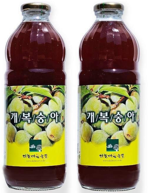 5년숙성 대용량 야생개복숭아 발효액 액기스 효소 청 1L 2개