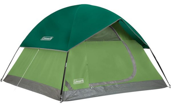 Coleman 콜맨 선돔 4인용 텐트 비와커버 포함 방수 10분 만에 설치, Contains PFAS, 3 Person, Spruce Green