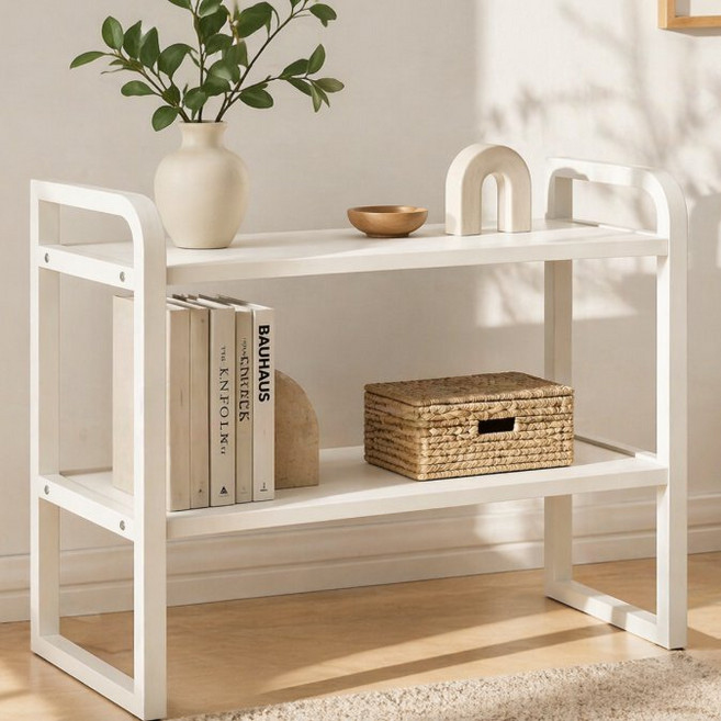 레디박스 책상 주방 욕실 정리 다용도 소형 수납 스탠드 미니 선반, 화이트, 2단