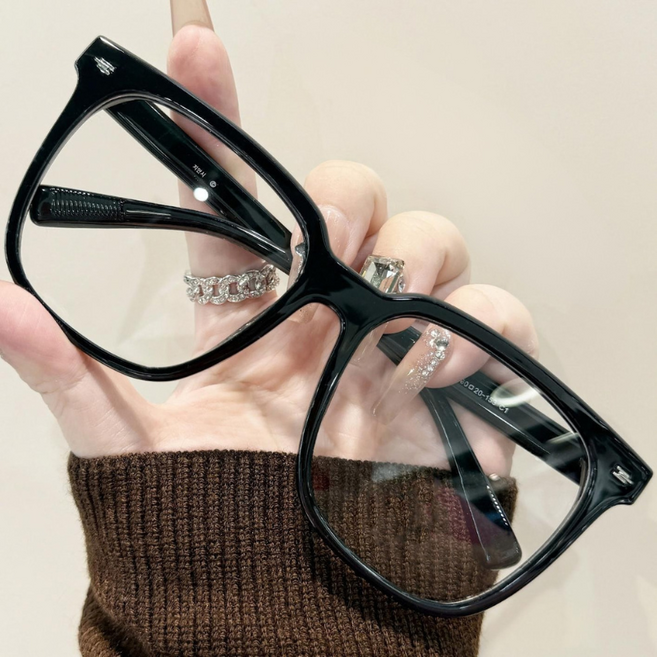 오버사이즈 빅사이즈 안경테 165mm 대두용 얼큰이 남녀공용 사각 블랙 뿔테