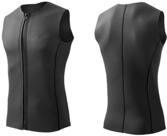 3mm 방한 다이빙 조끼 드라이슈트 슈트 프리슈트, 블랙