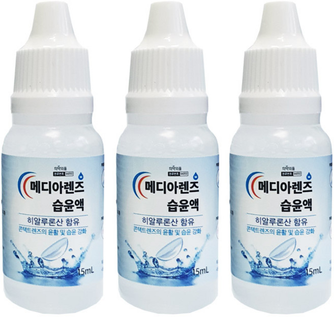 메디아렌즈 습윤액 드롭액 15ml, 3개
