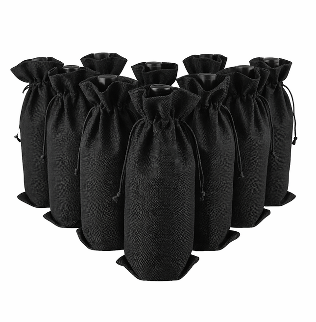 유리병 와인병 스윙병 포장 답례품 선물 포장 와인병 파우치 케이스 10매, 블랙10P