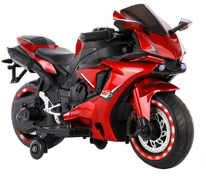 하우바이몰 오토바이장난감 아동오토바이 남아선물 슈퍼바이크 아동 스쿠터 어린이 전동바이크, 전기 구동, 1개, 하이 레드+핸드 스로틀 조명+블루투스