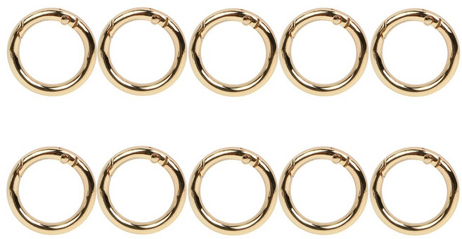 오픈형오링 열쇠고리 키링, 내경25mm, 10개, 골드
