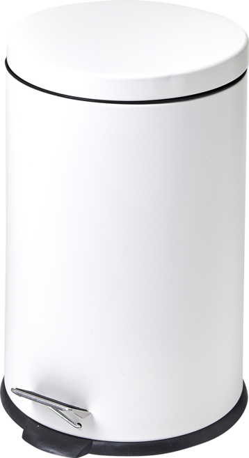 할메이드 인테리어 무소음 원형 페달휴지통 종량제 쓰레기통 5L 12L 20L, 1개, 12L 무광화이트