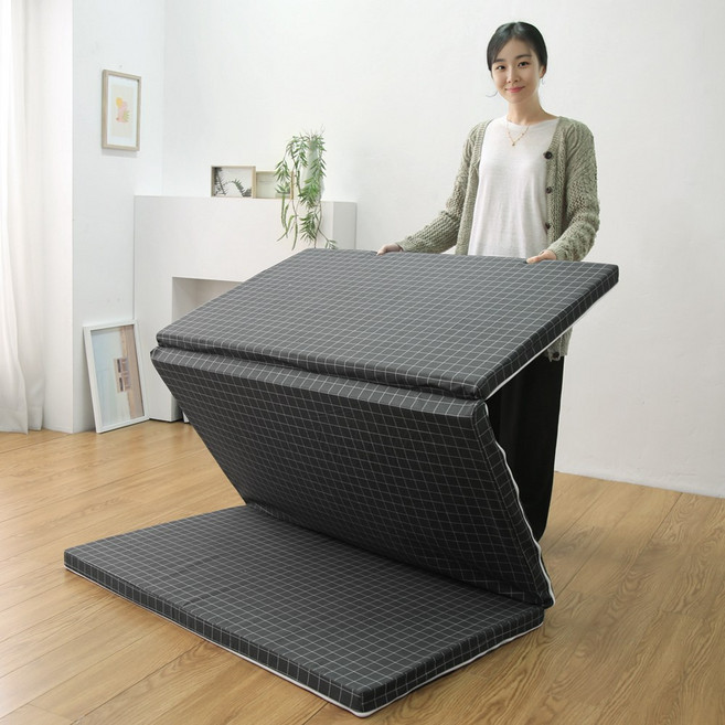 친환경공법 LM솜 단단한 접이식 3단 매트리스 꿀잠 마블 토퍼 바닥 침대