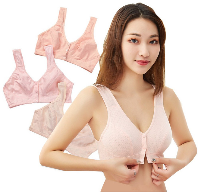 이너퀸 80~100 면 노와이어 앞버튼 브라 2056 브래지어