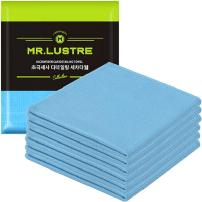 미스터러스터 프로페셔널 유리 타월, 블루, 6개