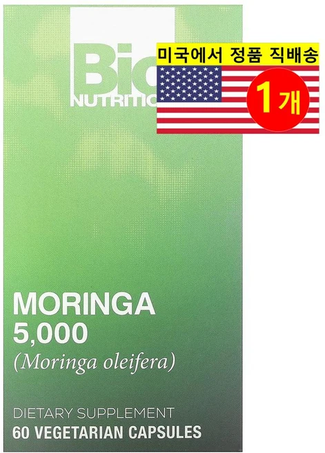 Bio Nutrition 바이오 뉴트리션 그린 슈퍼 푸드 모링가 5000mg Moringa, 1개, 60정 - 쿠팡