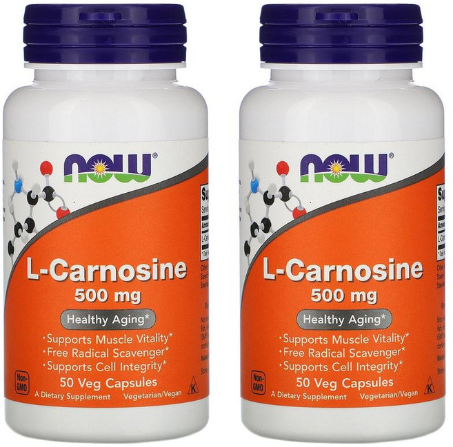 나우푸드 L-카르노신 500mg 베지 캡슐 비건, 50정, 2개