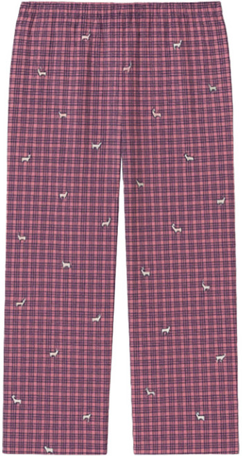 BYC 여성 40수 순면 체크 바지 파자마 9부 하의 홈웨어 1매입 3034