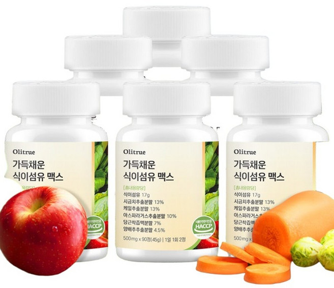 올리트루 가득채운 식이섬유 맥스 6개(540정) 9개월분, 6개, 90정