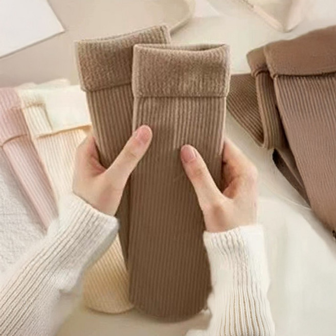 두꺼운 무압박 기모양말 겨울 중목 양말 5켤레 세트