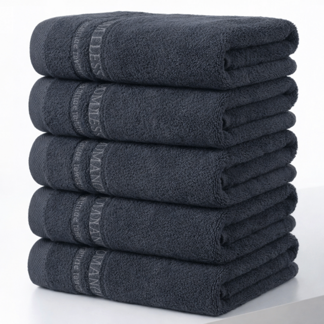 [상덕] 호텔 수건 60수 고급수건 업소용미용세면타월 먼지없는수건 소프트 볼륨, 5개, 다크그레이