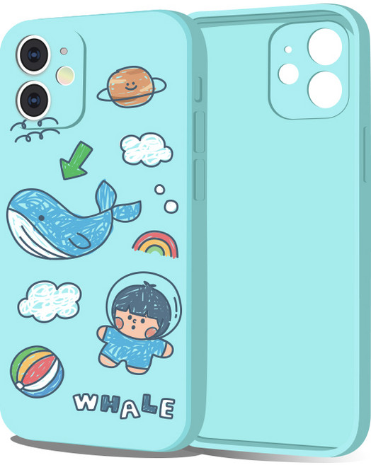 핫티몰 귀요미 바다 돌고래 캐릭터 프린팅 풀커버 젤리 휴대폰 케이스