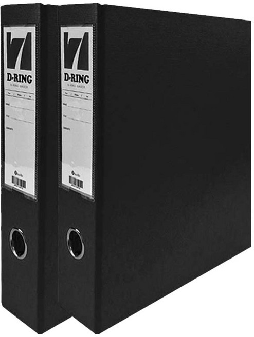 희망화일 3공 D링 합지 바인더, 검정색, 2개