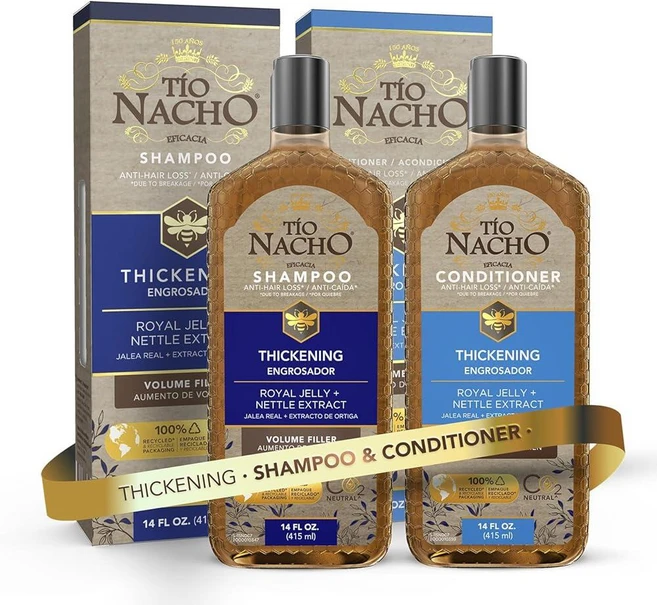 Tio Nacho 얇은 모발용 농축 샴푸 & 컨디셔너 세트 - 남성 및 여성용 탈모 + 모발을 볼륨화하는 천연 추출물이 함유된 파라벤 프리 각 414ml14온스 139635, 1 - 쿠팡