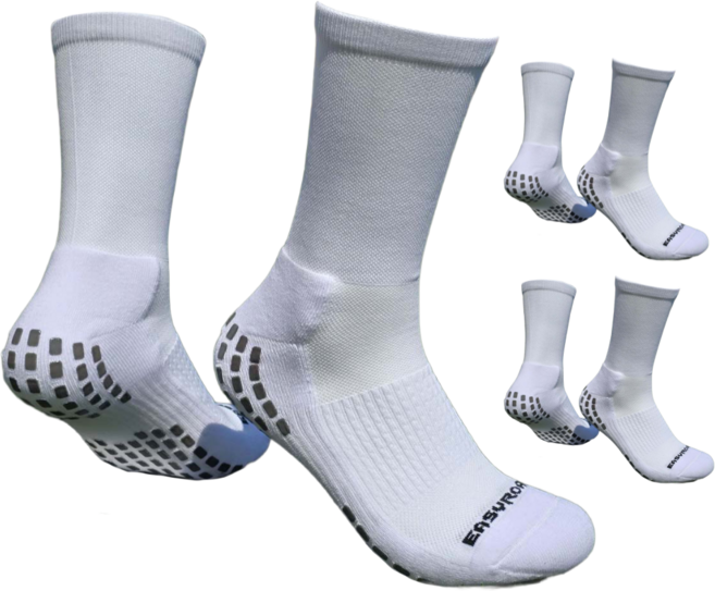 이지로치 논슬립 축구양말 3켤레 하프삭스 쿠션, 무지, M 230~255mm, 1세트