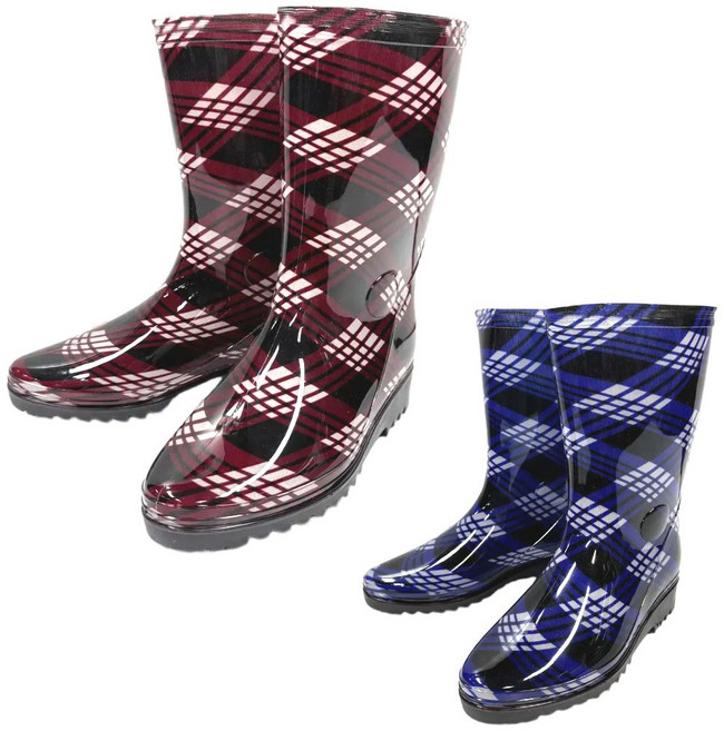 금해 국산 투명 체크 여자 장화 여성패션장화 레인부츠 고무 주방장화 농사장화