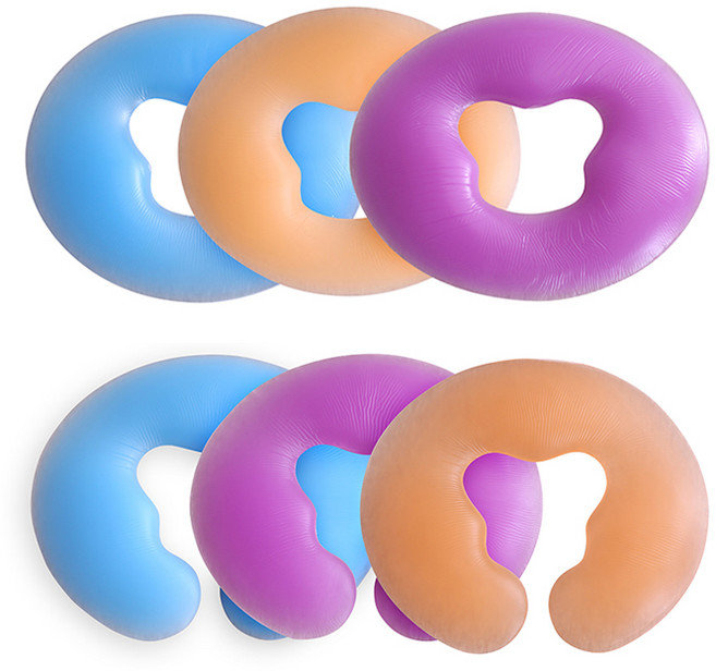 러빙랩 소프트 안면베개 마사지용 안면쿠션 얼굴받침대 엎드림 수면베개 도넛형 U자형, 블루, 1개